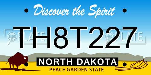 TH8T227 North Dakota License Plate
