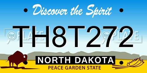 TH8T272 North Dakota License Plate