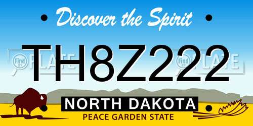 TH8Z222 North Dakota License Plate