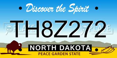 TH8Z272 North Dakota License Plate
