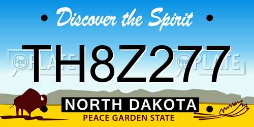 TH8Z277 North Dakota License Plate