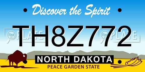 TH8Z772 North Dakota License Plate