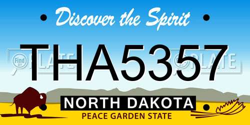 THA5357 North Dakota License Plate