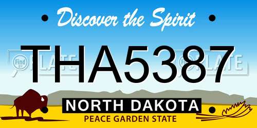 THA5387 North Dakota License Plate