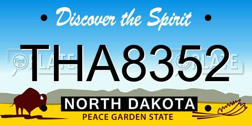 THA8352 North Dakota License Plate