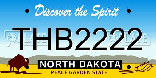 THB2222 North Dakota License Plate