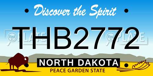 THB2772 North Dakota License Plate