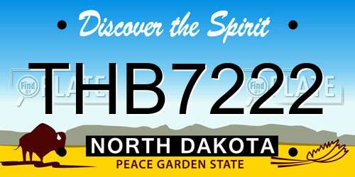 THB7222 North Dakota License Plate