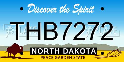 THB7272 North Dakota License Plate