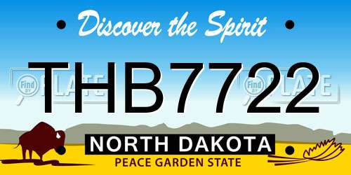 THB7722 North Dakota License Plate