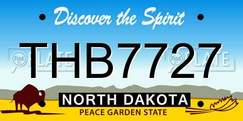 THB7727 North Dakota License Plate