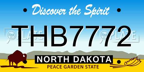 THB7772 North Dakota License Plate