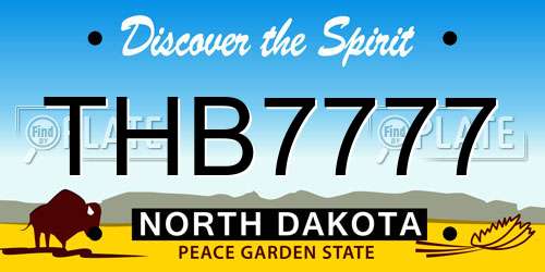 THB7777 North Dakota License Plate
