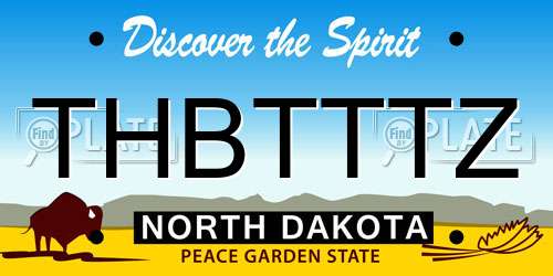 THBTTTZ North Dakota License Plate