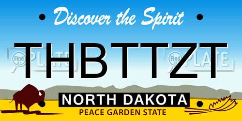 THBTTZT North Dakota License Plate