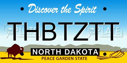 THBTZTT North Dakota License Plate