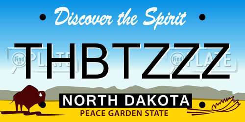 THBTZZZ North Dakota License Plate