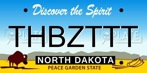 THBZTTT North Dakota License Plate