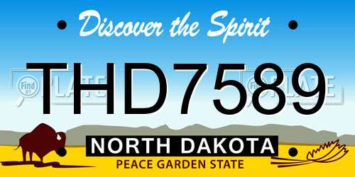 THD7589 North Dakota License Plate