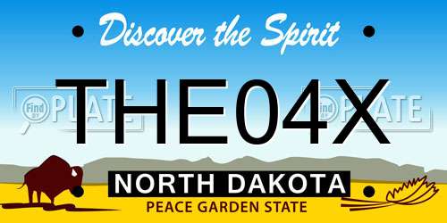 THE04X North Dakota License Plate