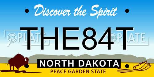 THE84T North Dakota License Plate