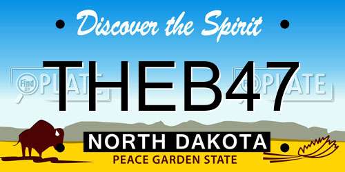 THEB47 North Dakota License Plate