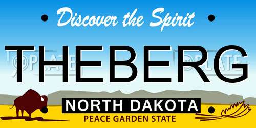 THEBERG North Dakota License Plate