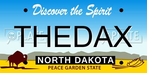 THEDAX North Dakota License Plate