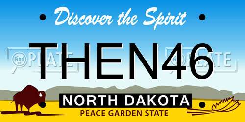 THEN46 North Dakota License Plate