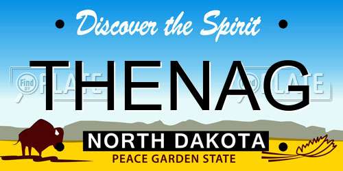 THENAG North Dakota License Plate