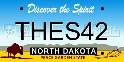 THES42 North Dakota License Plate