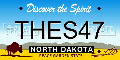 THES47 North Dakota License Plate