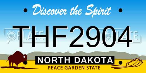 THF2904 North Dakota License Plate