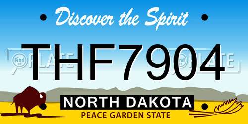 THF7904 North Dakota License Plate