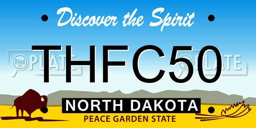 THFC50 North Dakota License Plate