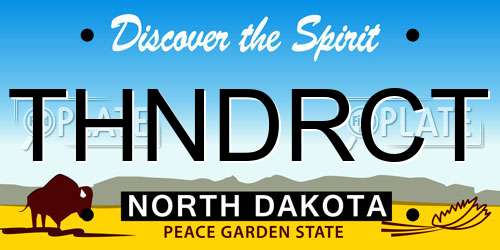 THNDRCT North Dakota License Plate