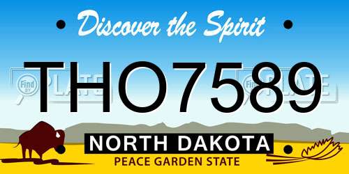 THO7589 North Dakota License Plate