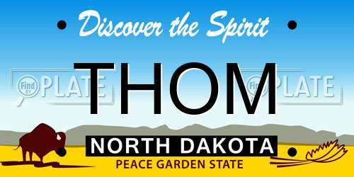 THOM North Dakota License Plate