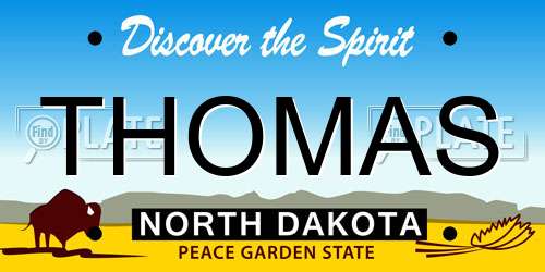 THOMAS North Dakota License Plate