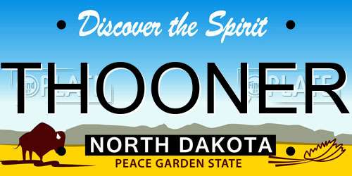 THOONER North Dakota License Plate