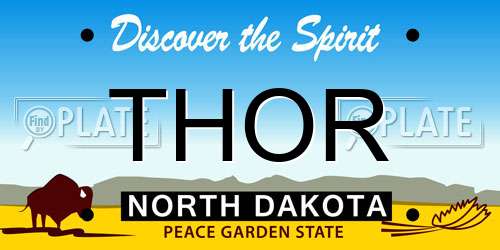 THOR North Dakota License Plate