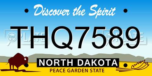 THQ7589 North Dakota License Plate
