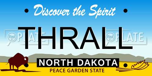 THRALL North Dakota License Plate