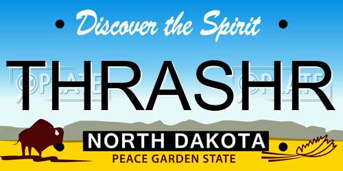 THRASHR North Dakota License Plate