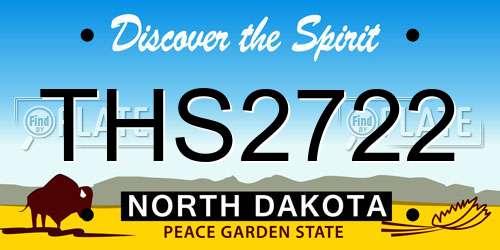 THS2722 North Dakota License Plate