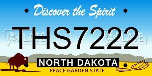 THS7222 North Dakota License Plate