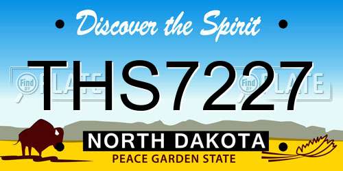 THS7227 North Dakota License Plate