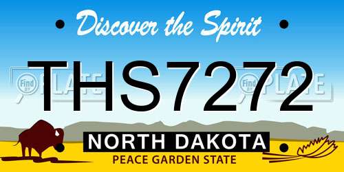 THS7272 North Dakota License Plate