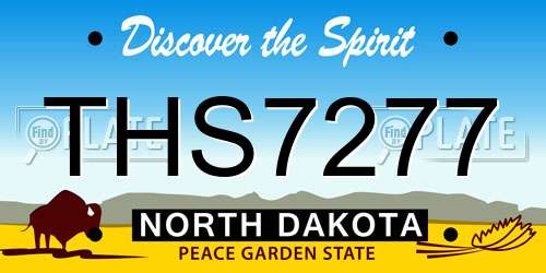 THS7277 North Dakota License Plate