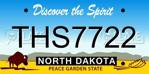 THS7722 North Dakota License Plate